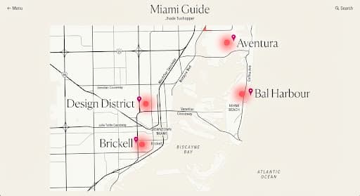 Mapa de las zonas de compra en Orlando y Miami